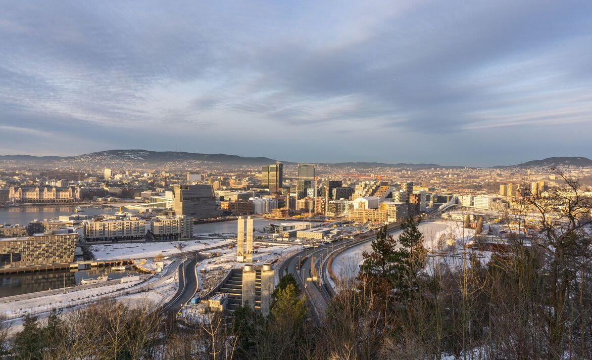 La vue d'Oslo d'Ekebergparken.