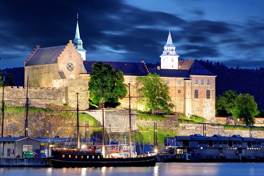 Fortress Akershus la nuit, Oslo, Norvège