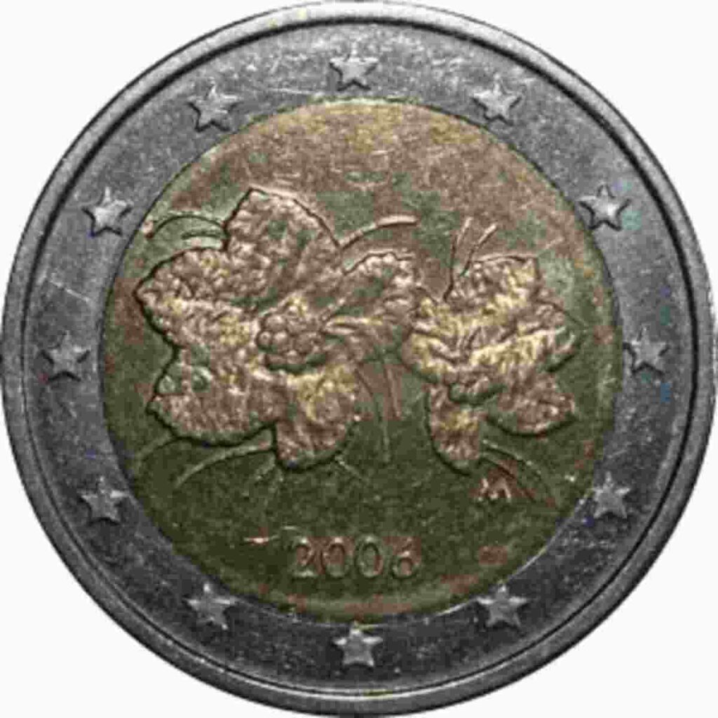 Piece de 2 euros avec un trèfle