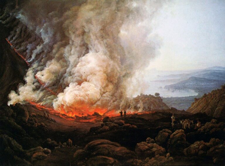 «L'éruption du Vesuve» de la peinture de Johan Christian Dahl.