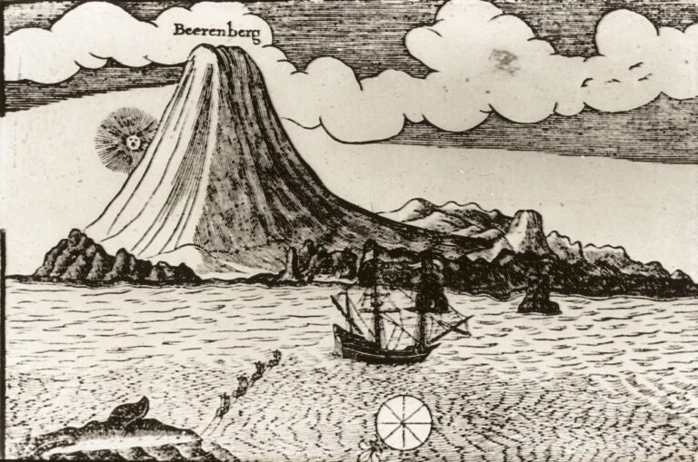 Dessin historique de Beerenberg sur Jan Mayen. Image: Norwegian Polar Institute.