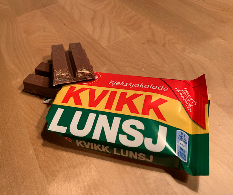 La barre de chocolat norvégienne Kvikk Lunsj