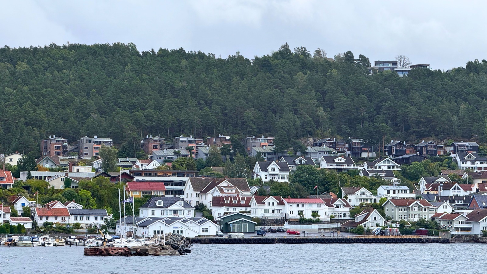 Drøbak waterfront seen from the Oslo-Copenhagen ferry. Photo: David Nikel.