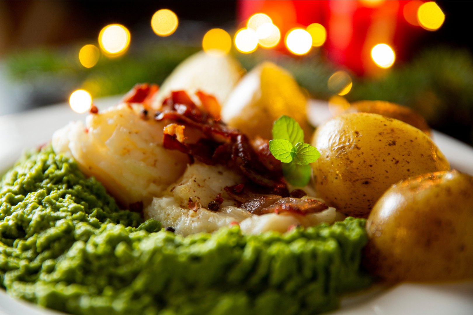 Christmas lutefisk dish in Norway.
