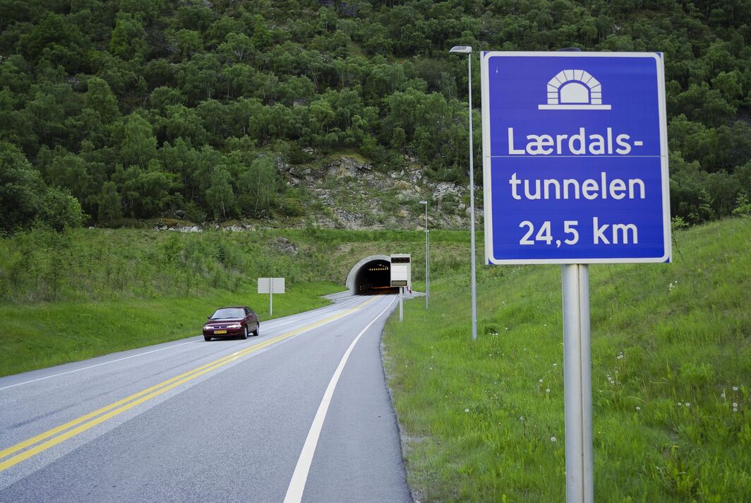 Laerdalstunnelen (Tunnel Laerdal), à 24,5 km le tunnel le plus long du monde, Laerdal, Sogn og Fjordane, Norvège, Scandinavie