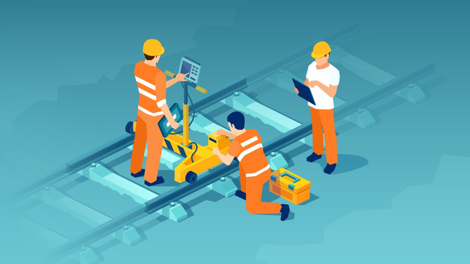 Construction workers graphic to illustrate foreign workers in Norway.