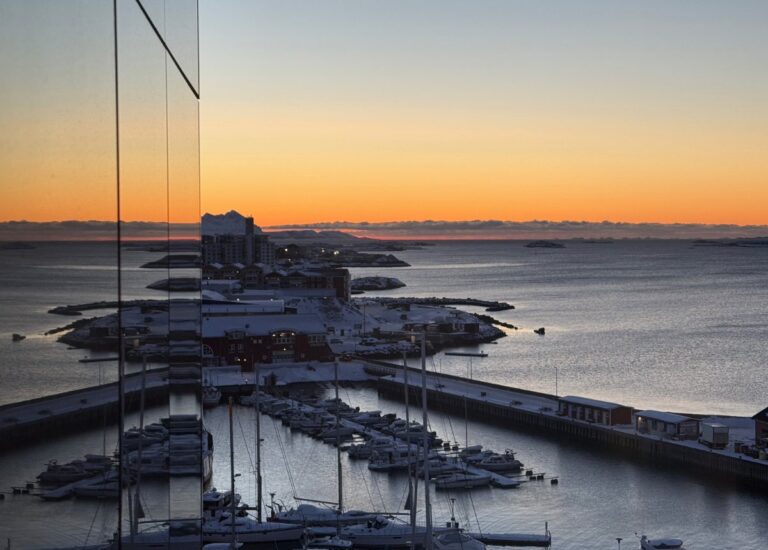 Vue sur le port depuis le Radisson Blu Bodø. Photo : David Nikel.
