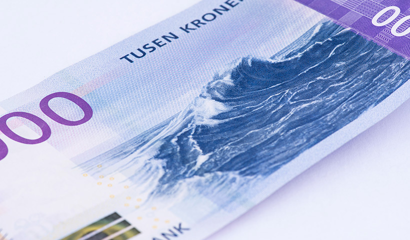 Le nouveau billet de mille couronnes norvégiennes. Photo : Banque norvégienne.