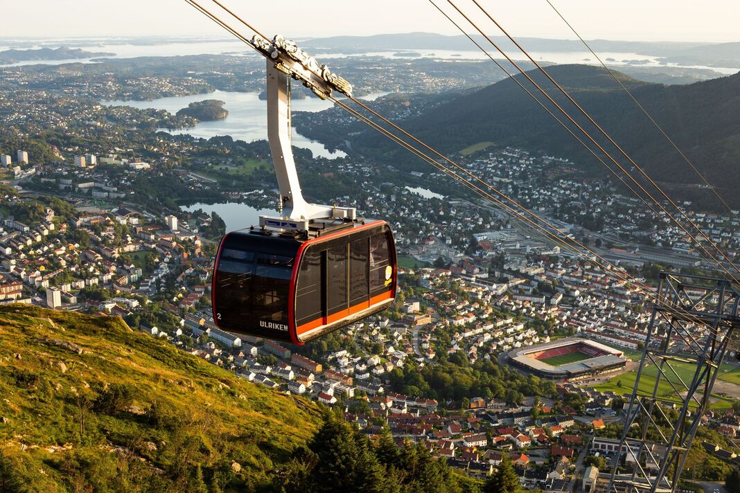 Téléphérique d'Ulriken à Bergen, Norvège Téléphérique d'Ulriken à Bergen, Norvège