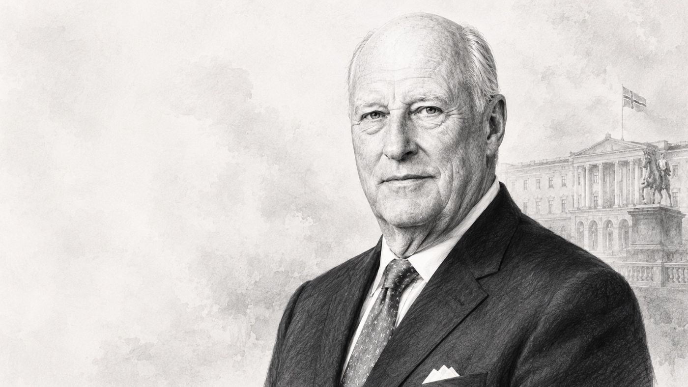 King Harald of Norway memorial illustration.